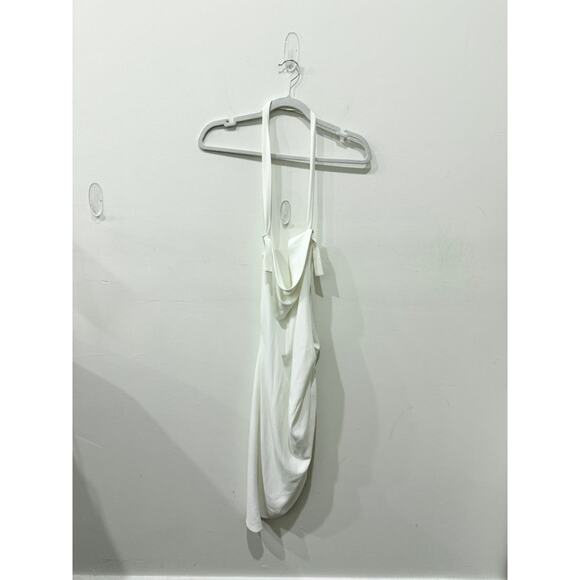 Amanda Uprichard Halterneck Open Back Midi Dress White Women's Size Large - Picture 1 of 4